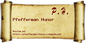 Pfefferman Hunor névjegykártya